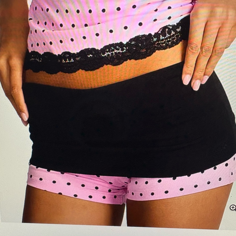 PINK by Frankies Bikinis Size Large Brooklyn Cotton Short in Pink Sweet Dot NWT